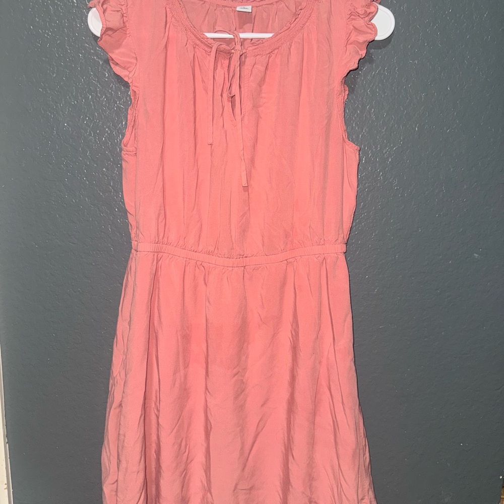 Old Navy Pink Mini Dress with Ruffle Sleeves
